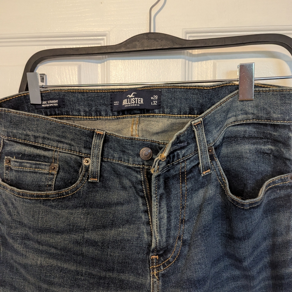 Hollister Blue Straight Jeans Classic Style - Picture 2 of 6